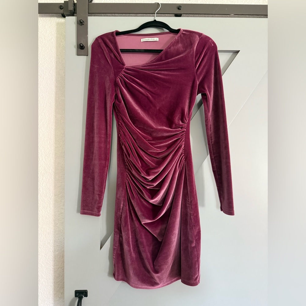 Elegant Velvet Pink/purple Dress